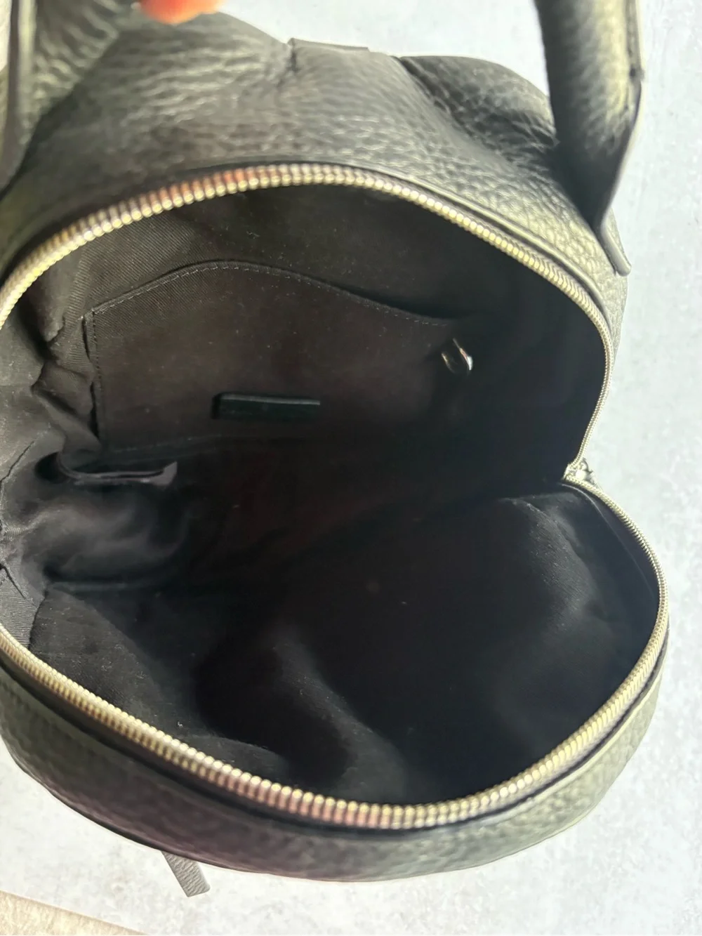 & Other Stories Black Genuine Leather Mini Backpack